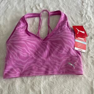 NWT new Puma Pink Zebra Seamless Bra size Large L